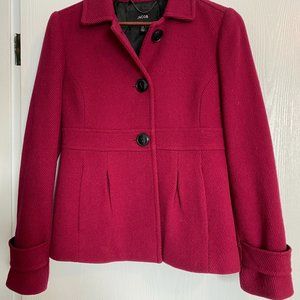 Jacob Raspberry Colour Wool Blend Coat